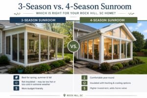 3-season sunroom versus 4-season sunroom in Rock Hill, SC