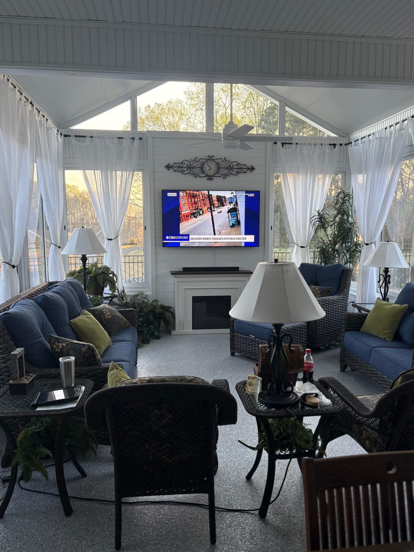 sunroom build with footings in Charlotte