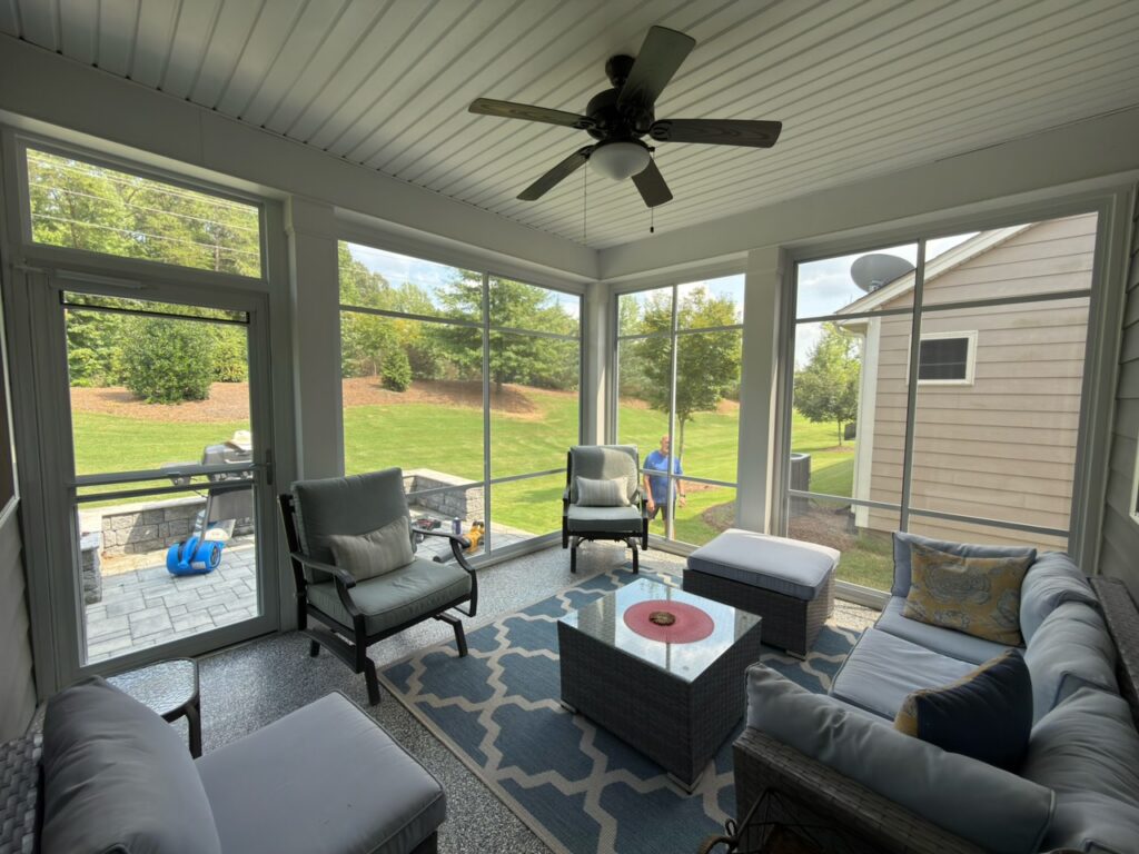 Porch or deck converted into a sunroom in the Carolinas